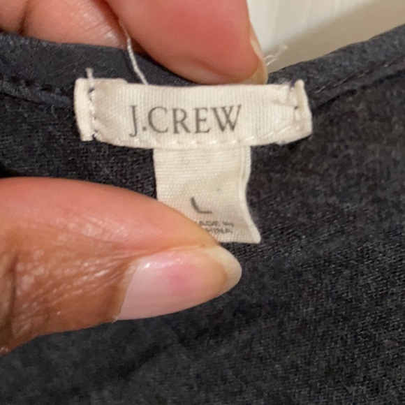 Women’s J Crew Dark Gray Cotton Top, Sequin Front, Size L - Picture 6 of 6